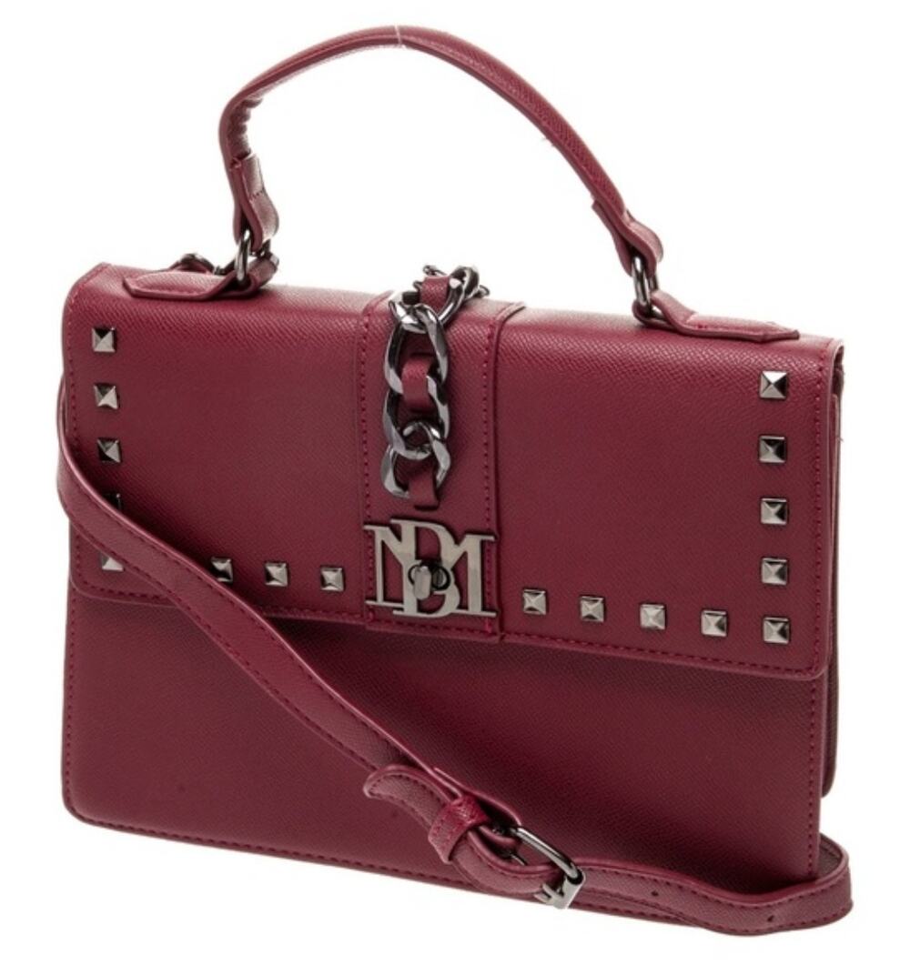 Badgley Mischka Oxblood Burgundy Vegan Leather Stud Crossbody Shoulder Bag NWT